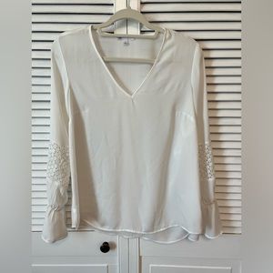 White blouse with lace detail